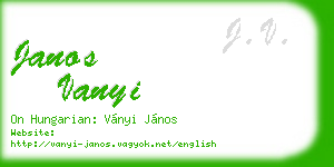 janos vanyi business card